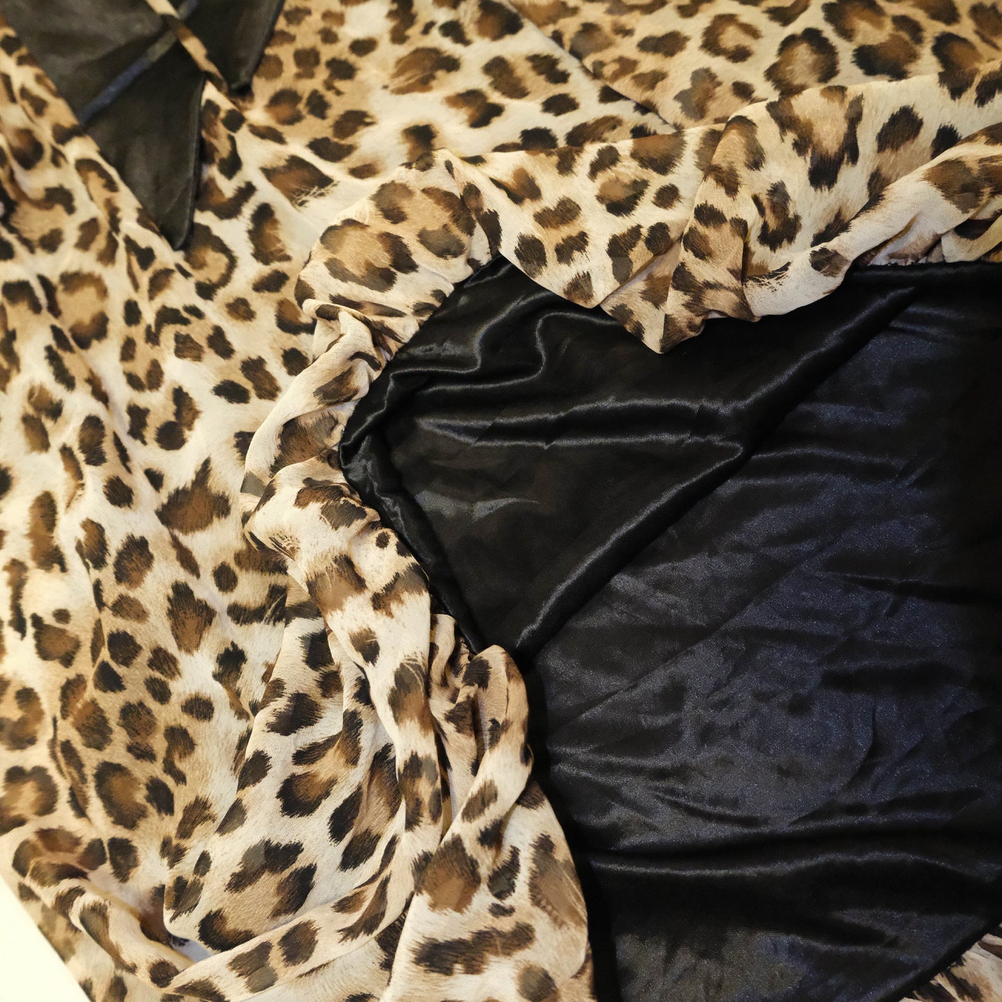Leopard Ribbon Silk Cami Dress