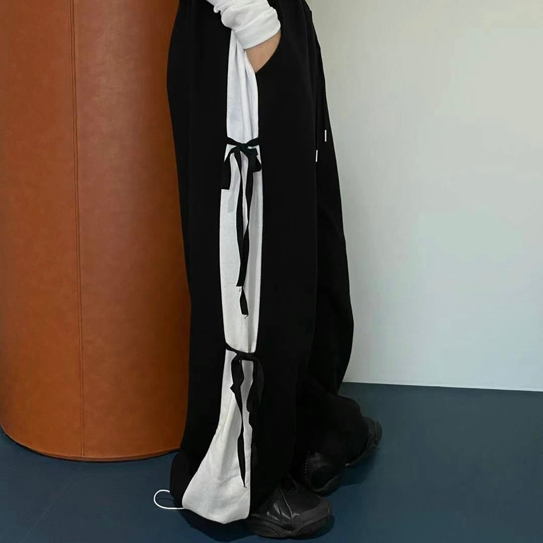 Double Bow Color-Block Pants