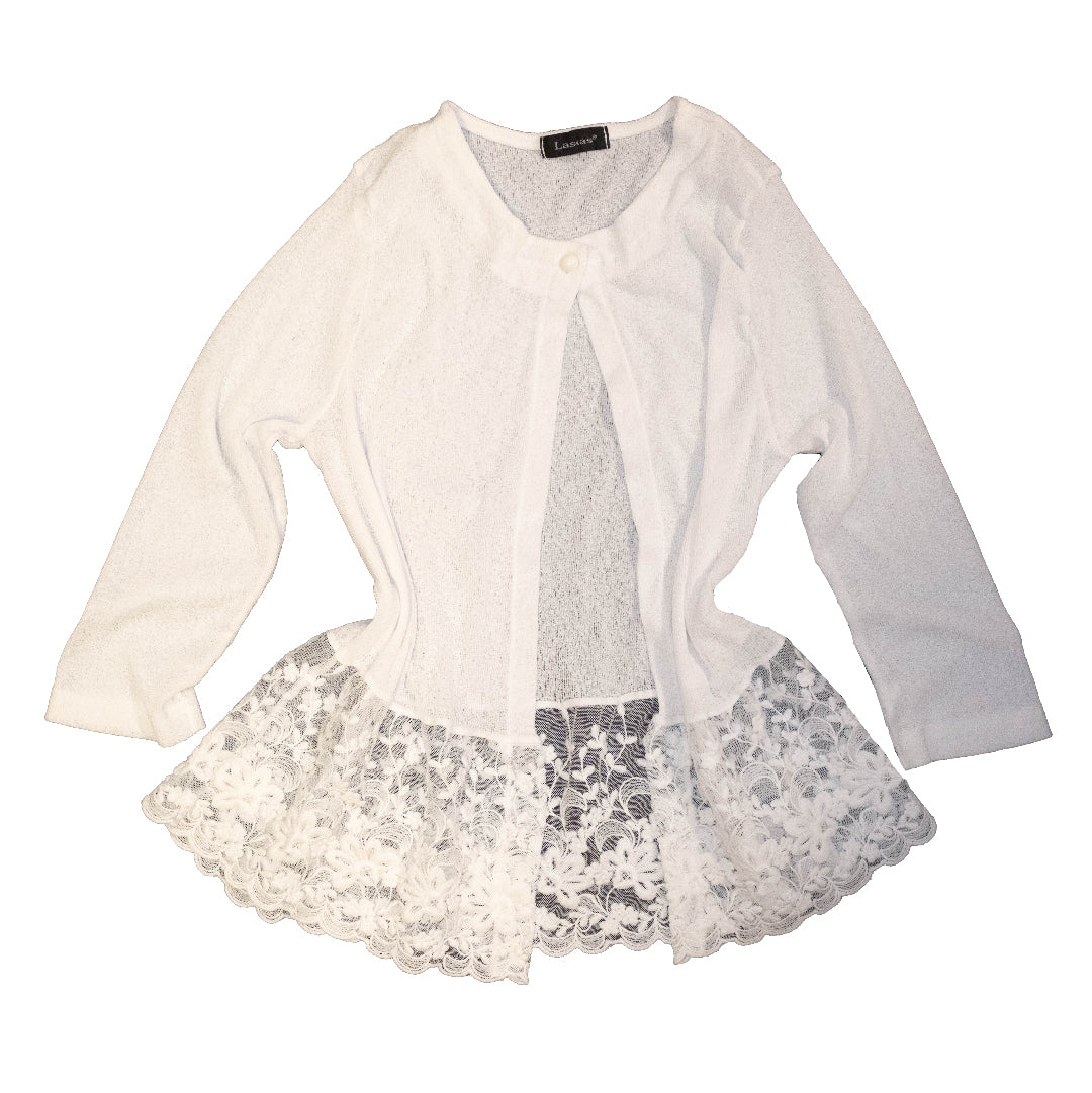 White Lilies Lacey Cardigan