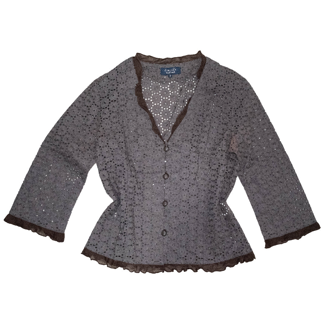 Graphite Lace-Detail Outer