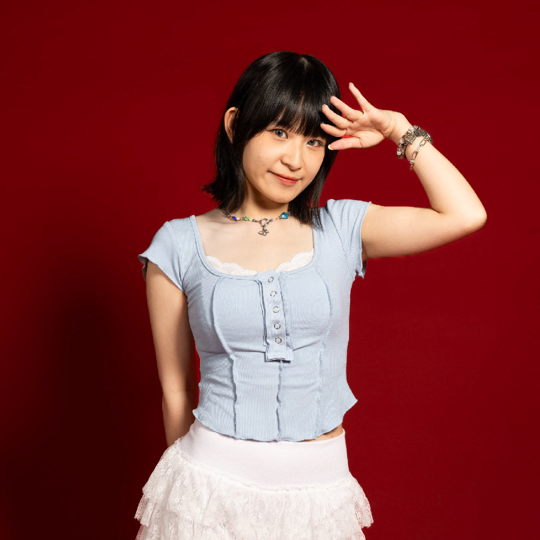 Babyblue Milkmaid Top + Lace Bra Top