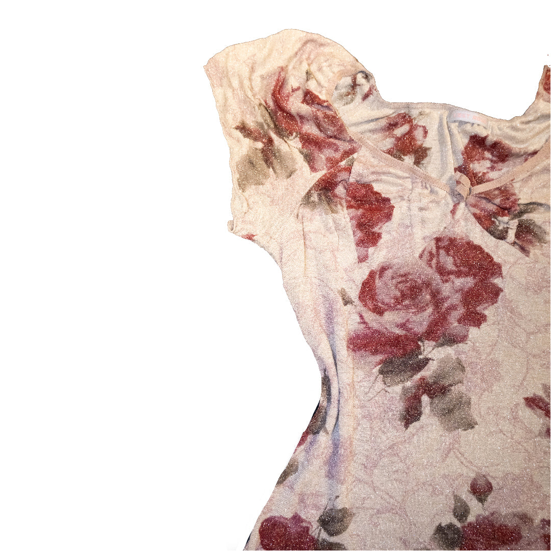 Glitter Rose Print Top