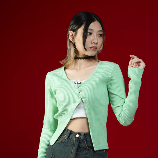 3 Button Straight Stripe Top