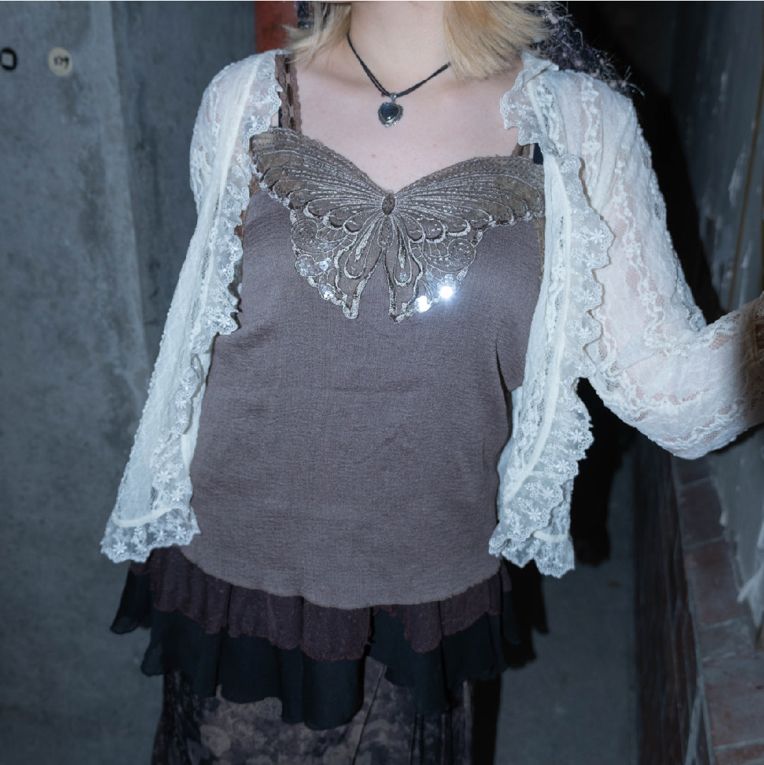 Butterfly Sequin Layers Cami