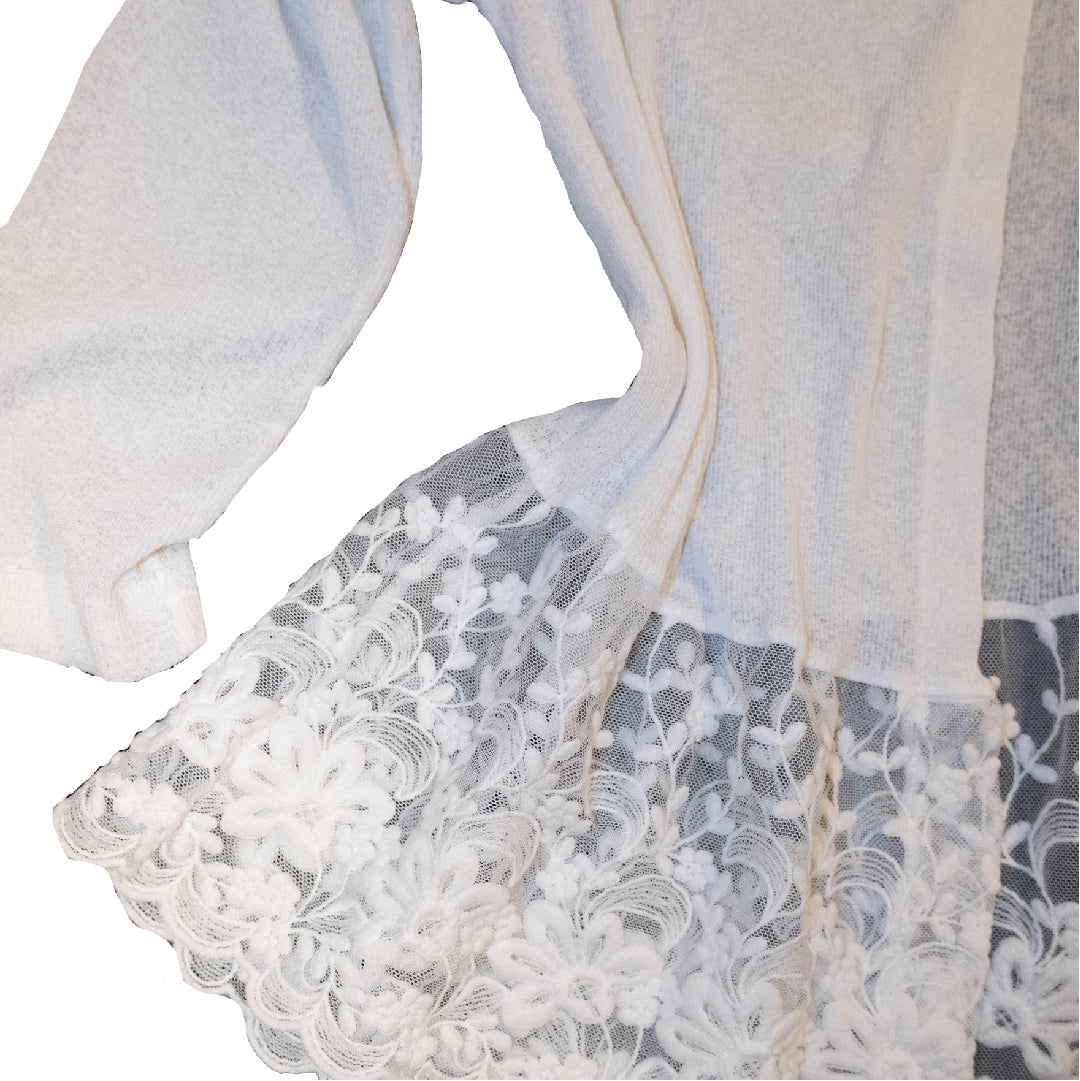 White Lilies Lacey Cardigan