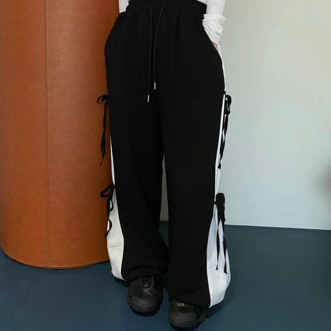 Double Bow Color-Block Pants