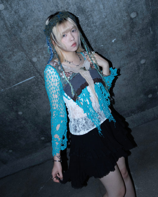 Remake Aqua Mermaid Mesh Top