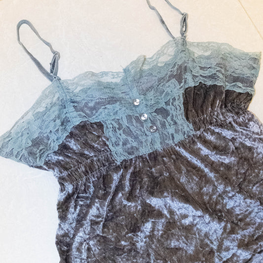 Silvery Lace Velvet Cami