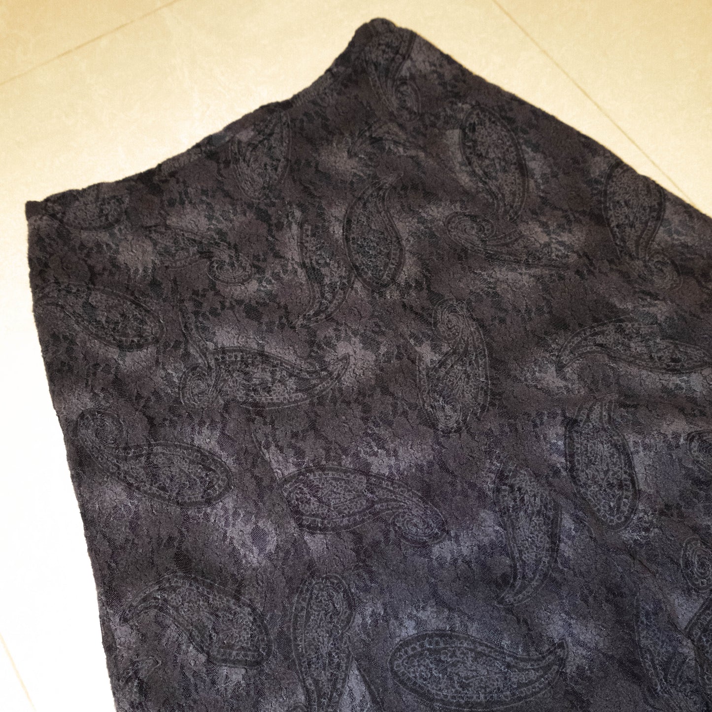 Charcoal Paisley Prints Midi Skirt