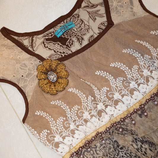 Vintage Pearl Mesh Top