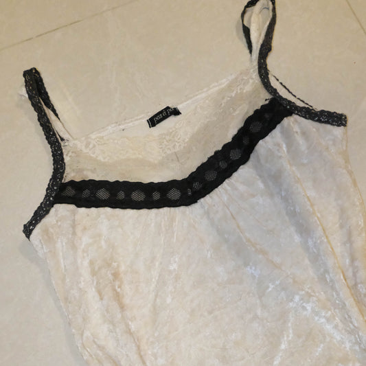 Pearl White Velvet Cami