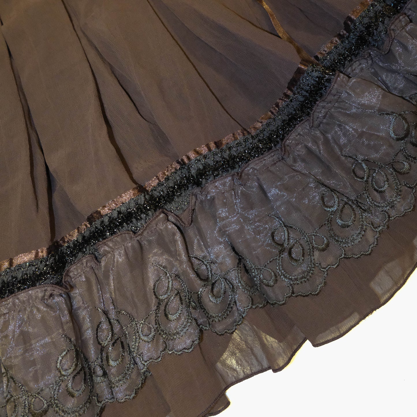 Brunette Ribbon Grunge Midi Skirt