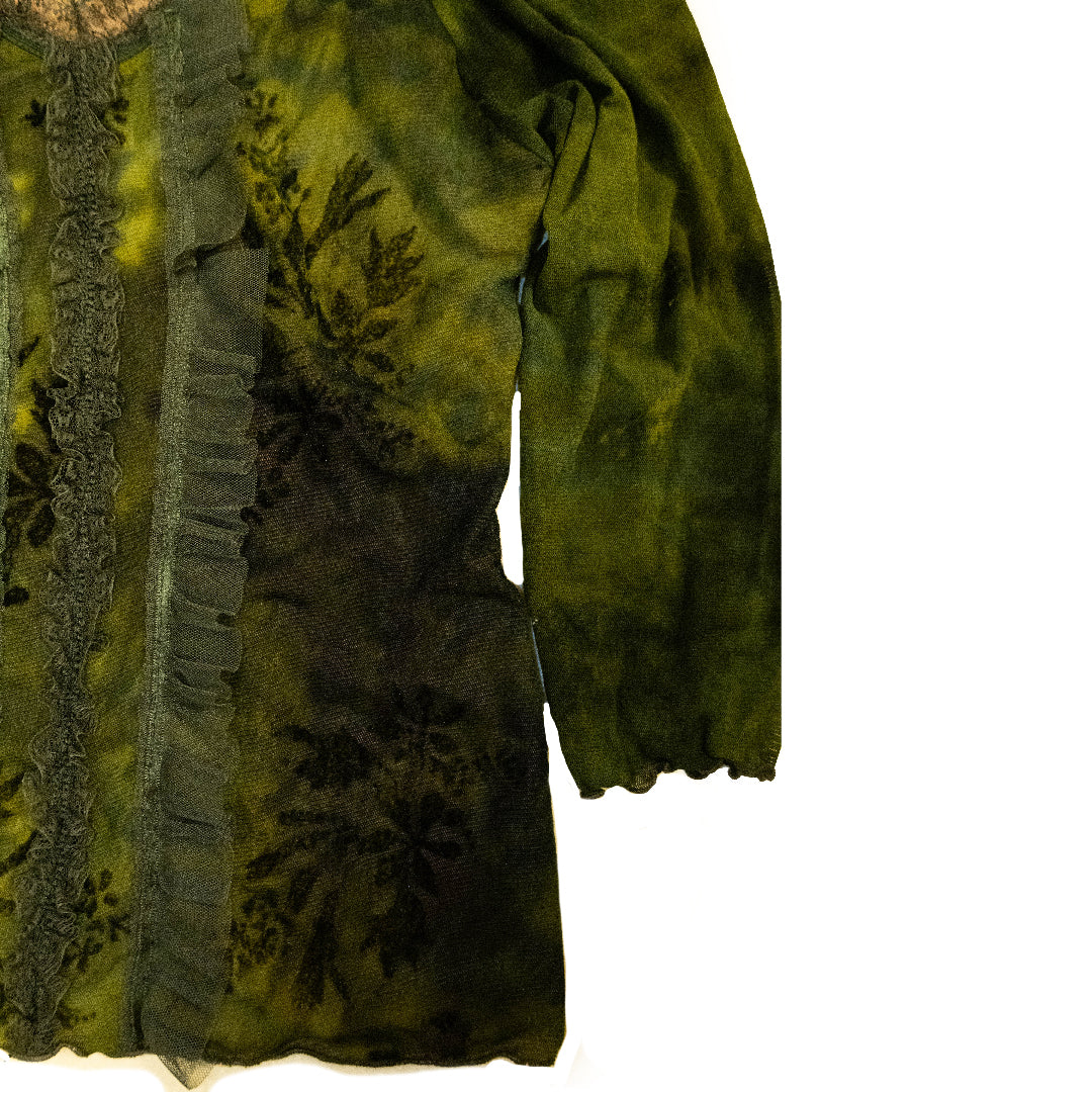Fairycore Moss Ruffle Top
