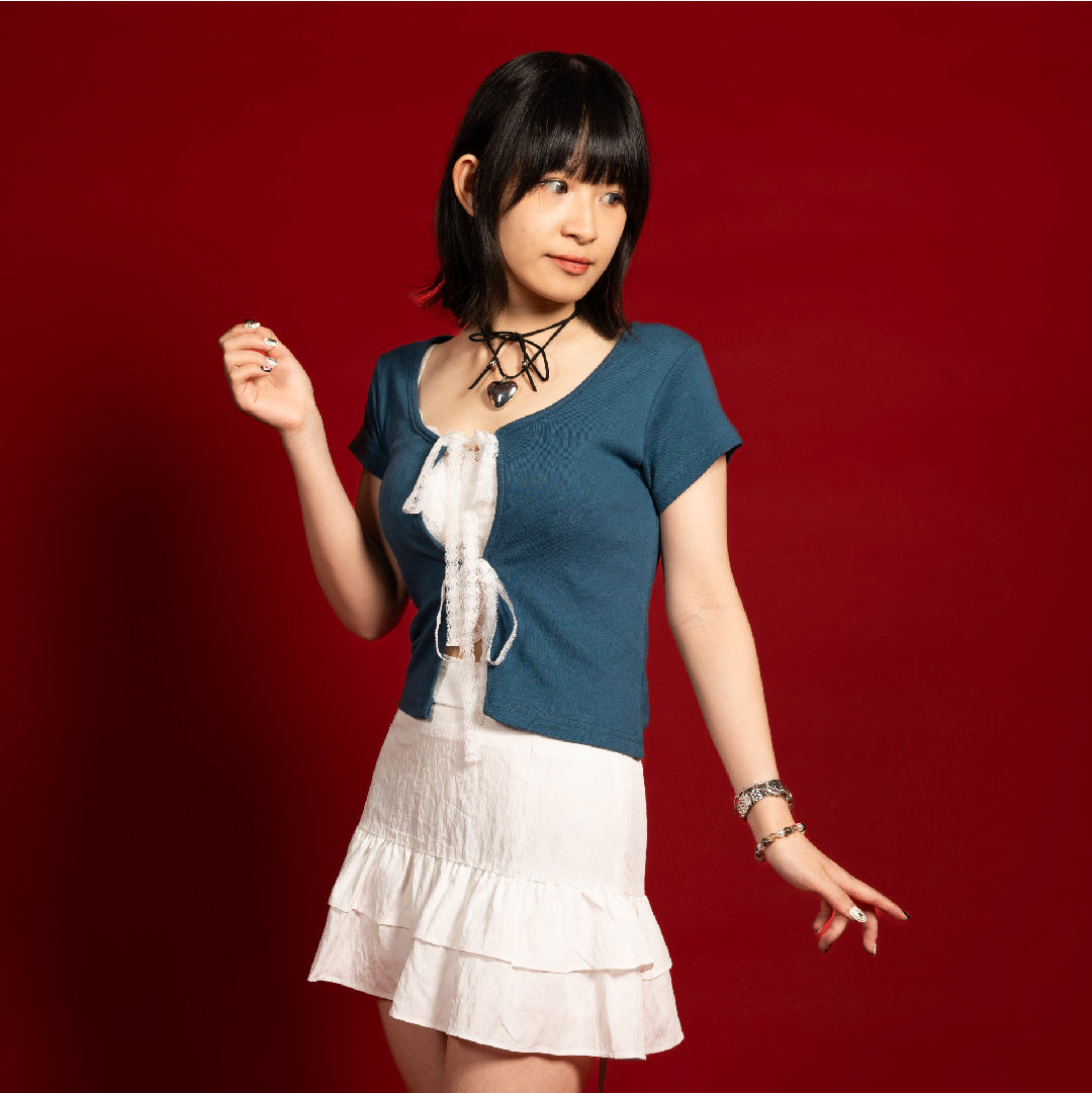 Bubble Hem A-line Skirt