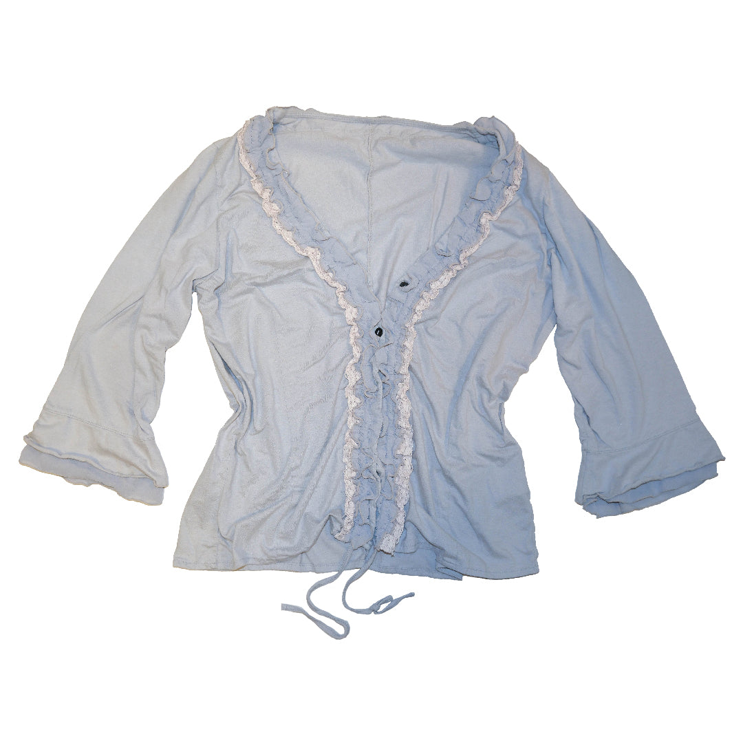Cloud Blue Ruffle Top