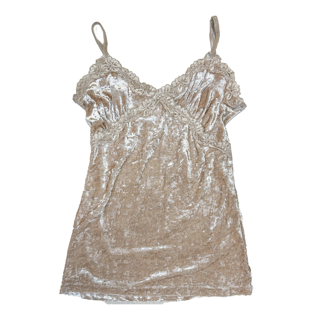 Beige Crushed Velvet Cami