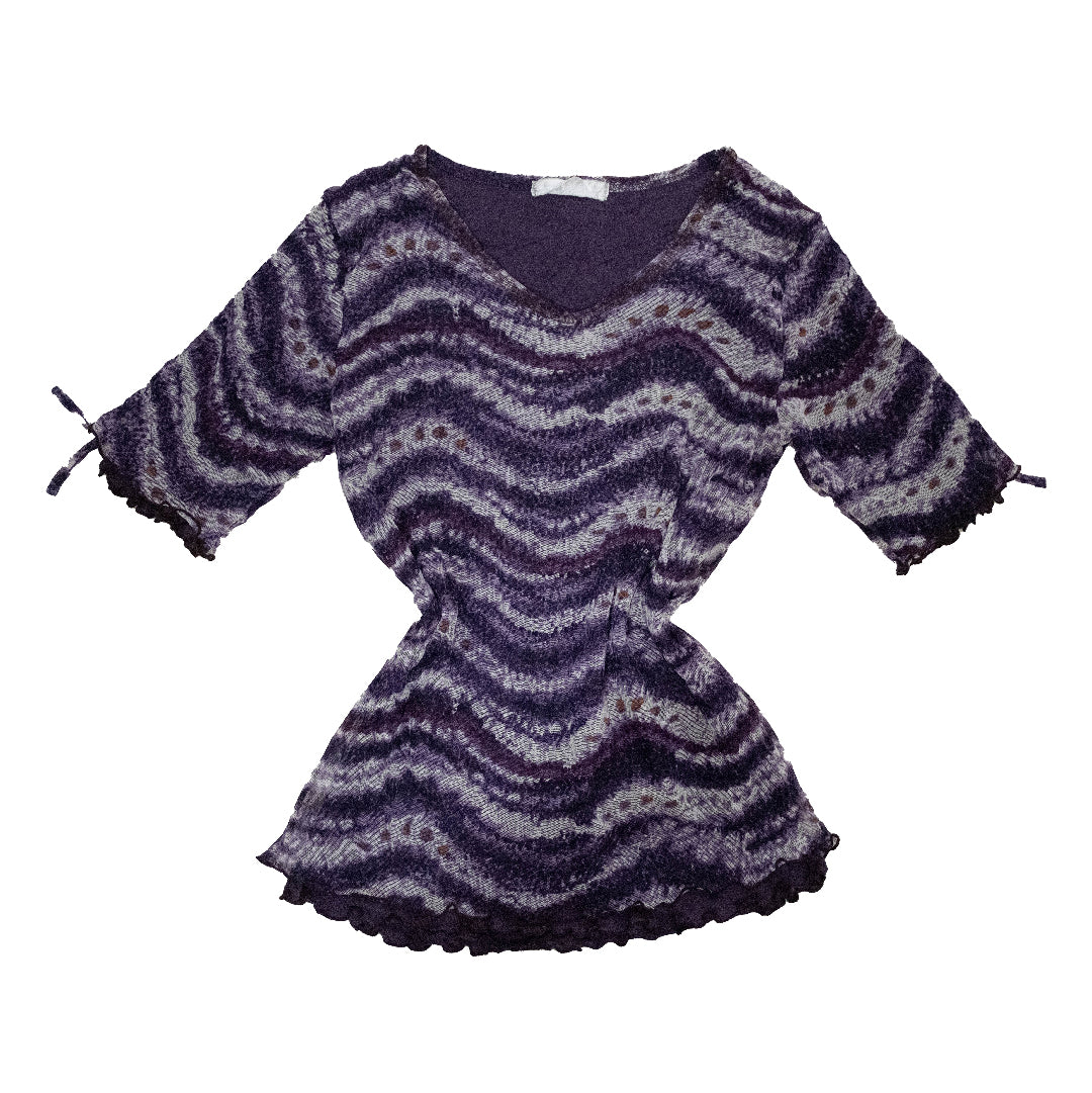 Amethyst Gem Double Layers Mesh Top