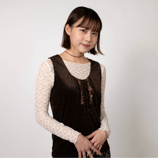 Chocolate Ruffle Velvet Vest