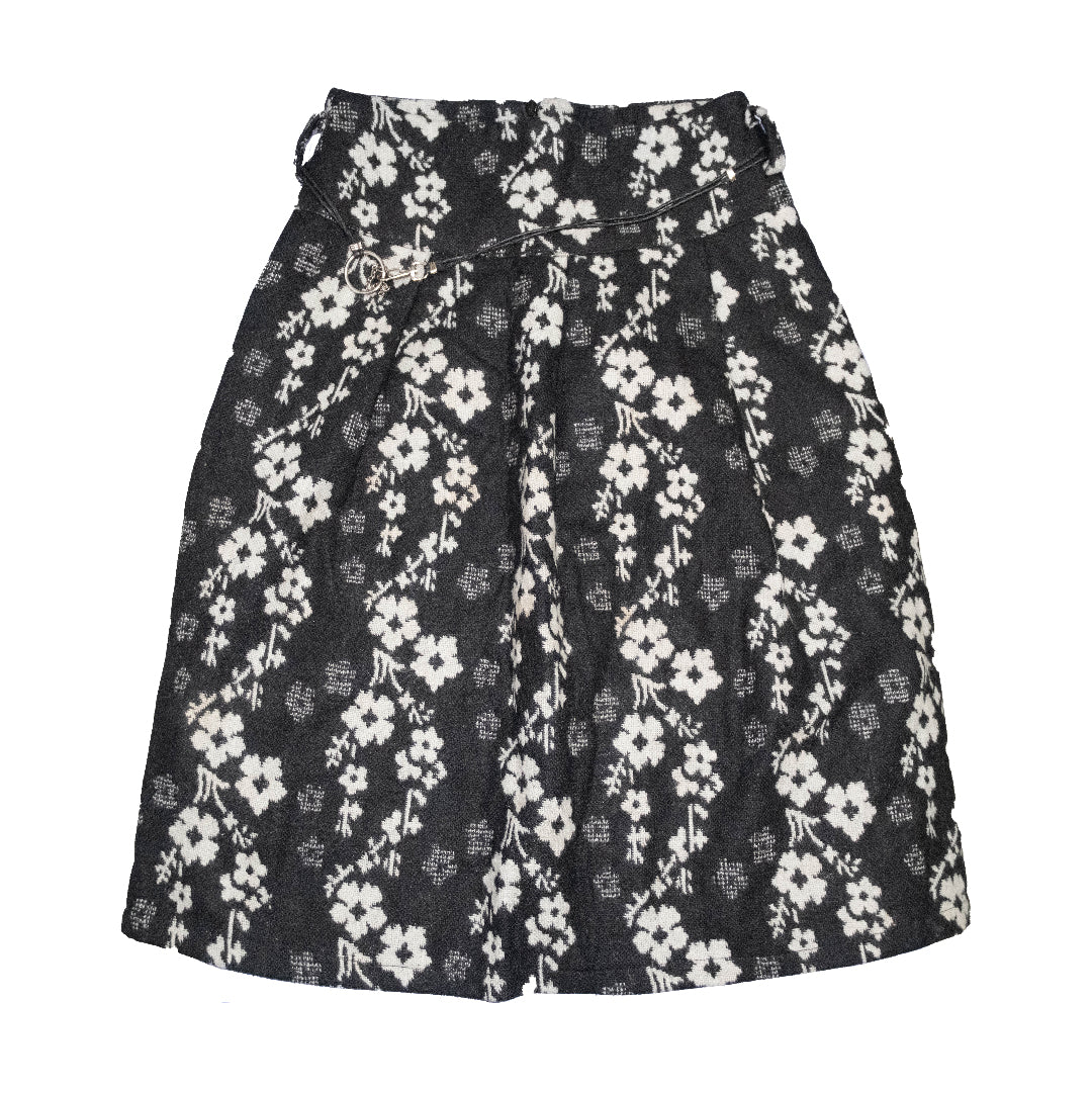 Moody Floral Midi Skirt + Belt
