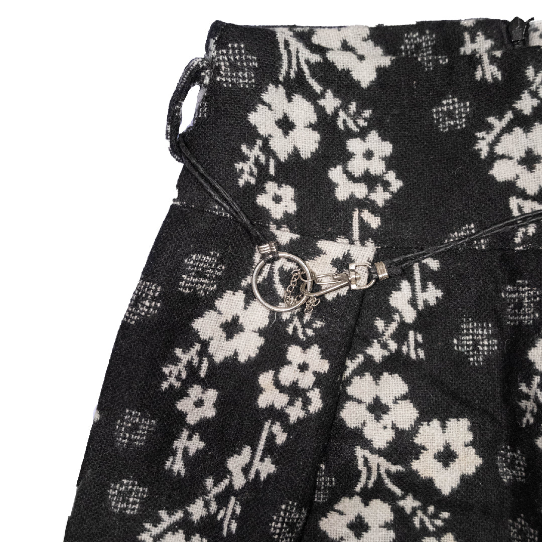 Moody Floral Midi Skirt + Belt