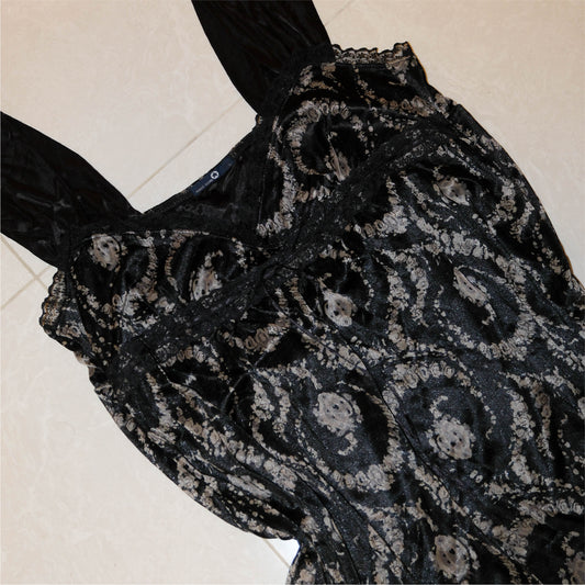 Vintage Pattern Silk Cami Dress