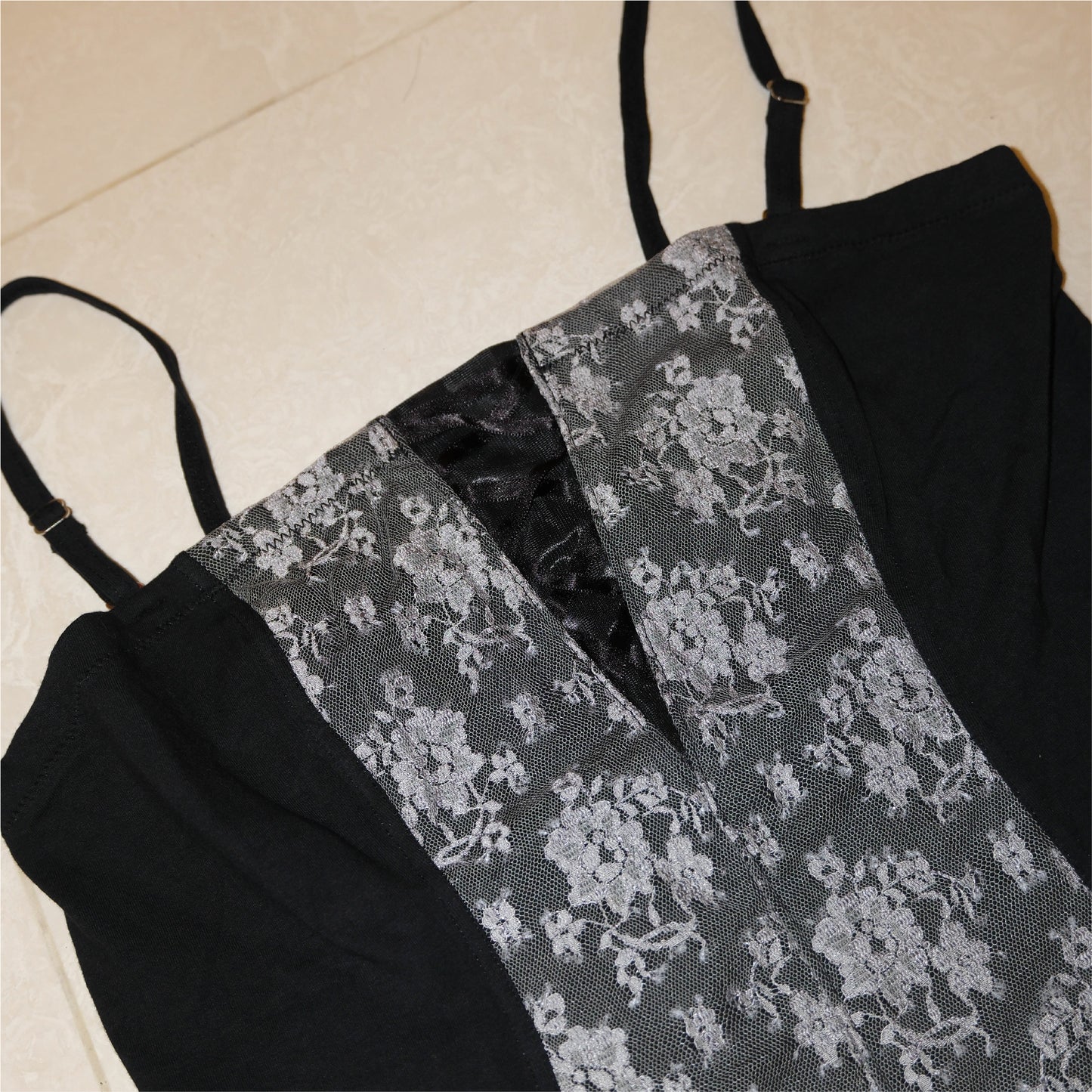 Black x White Lace Cami
