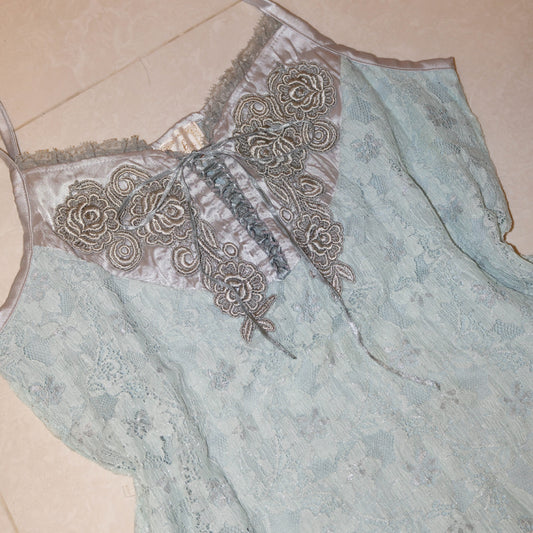 Baby Blue Lacey Ribbon Cami