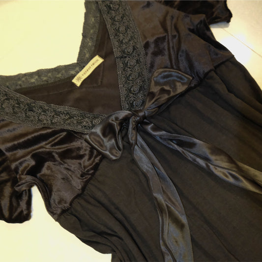 Black Velvet Ribbon Dress