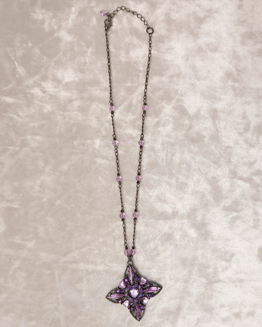 Purple Violet Heart Necklace