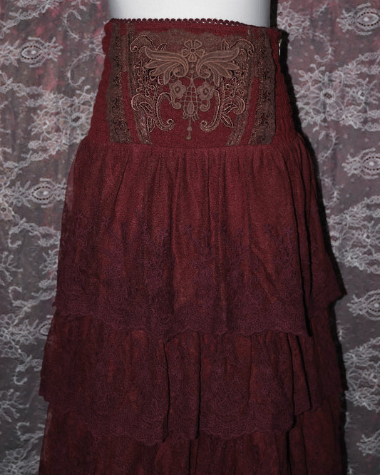 Ozz Angelo Ruby Red Rococo Skirt