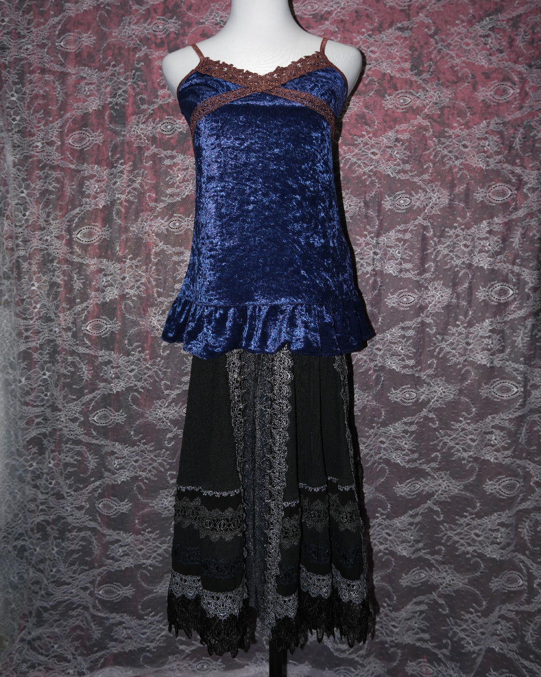 Ozz Angelo Midnight Ebony Lace Skirt