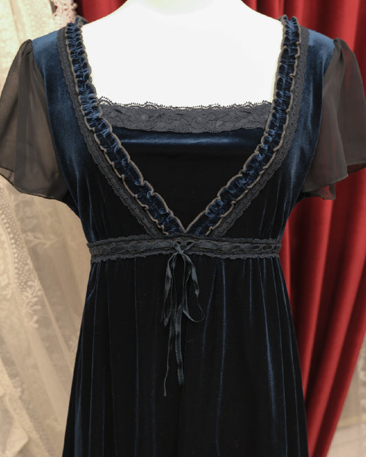 Secret Society Navy Velvet Dress