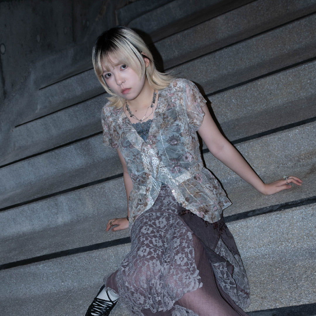 Fairycore Ruffle Mesh Top