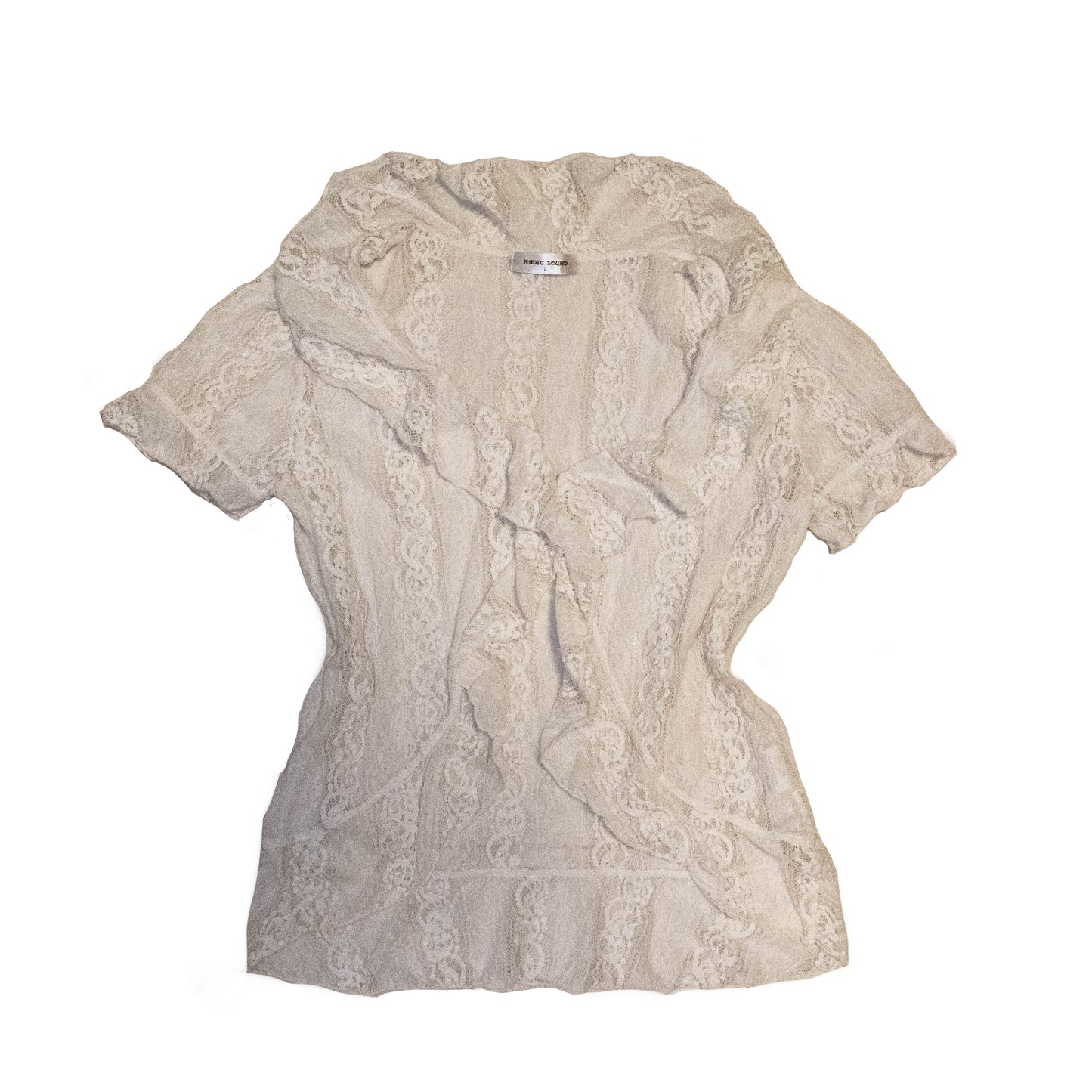 White Lacey Ruffle Cardigan