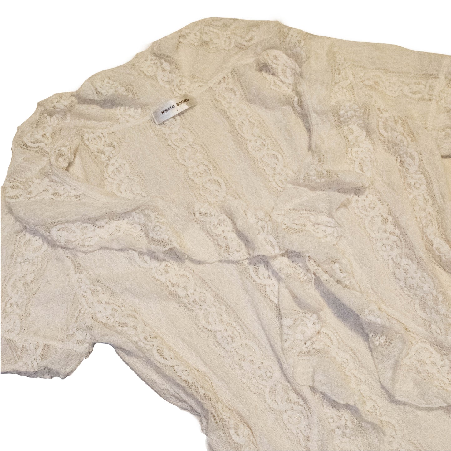 White Lacey Ruffle Cardigan
