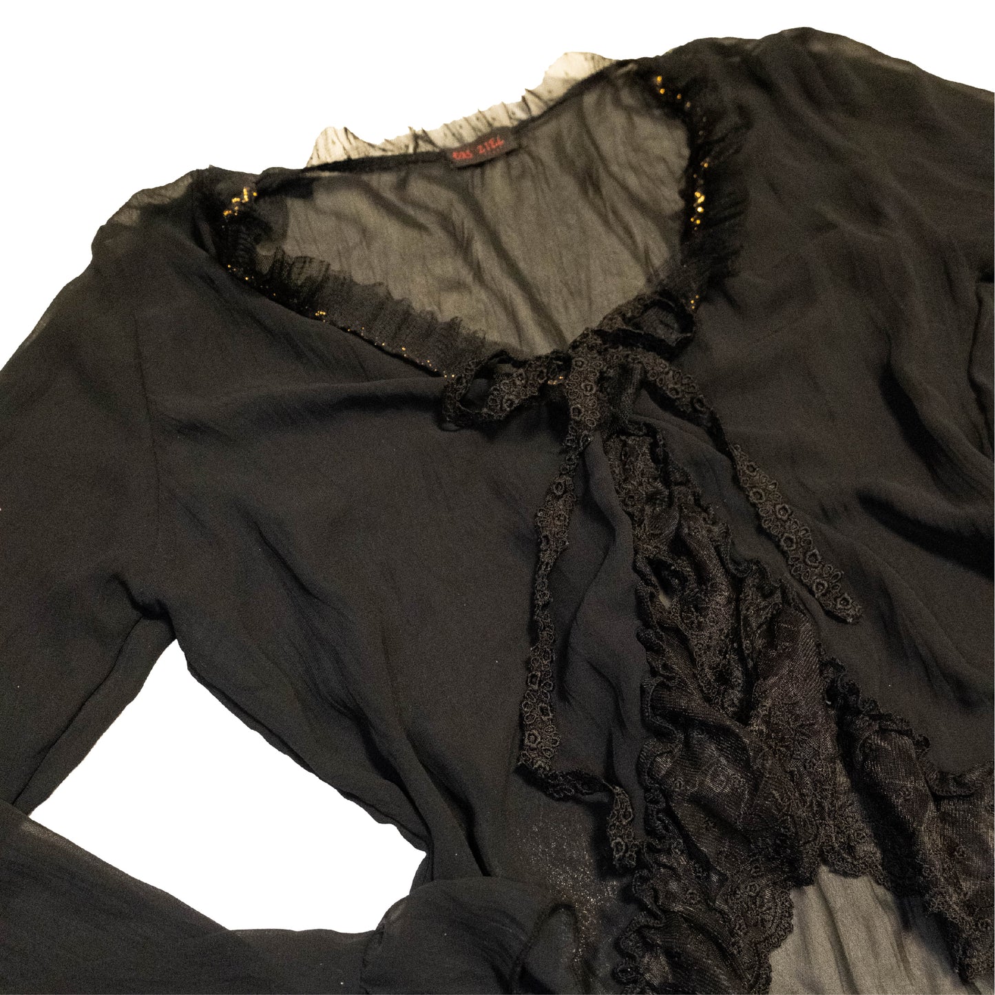 Gossamer Black Ruffle Cardigan
