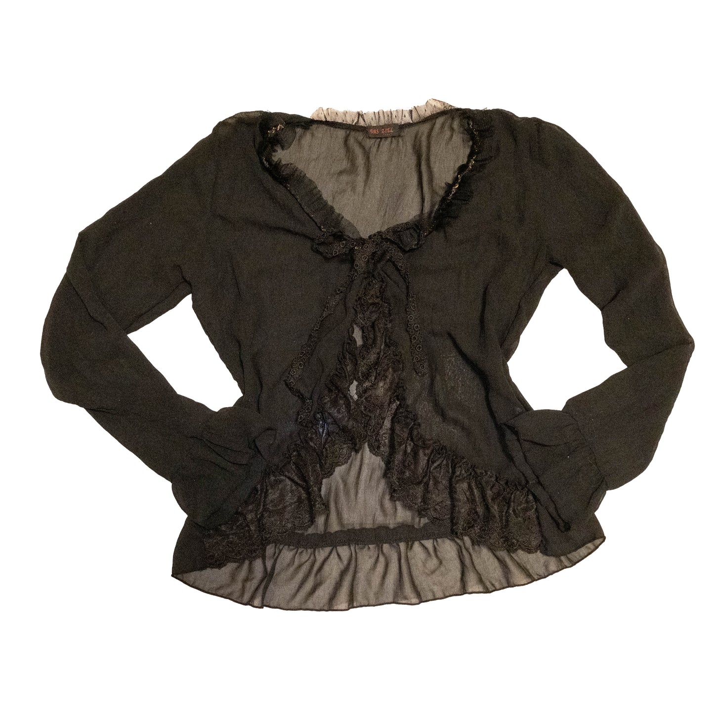 Gossamer Black Ruffle Cardigan