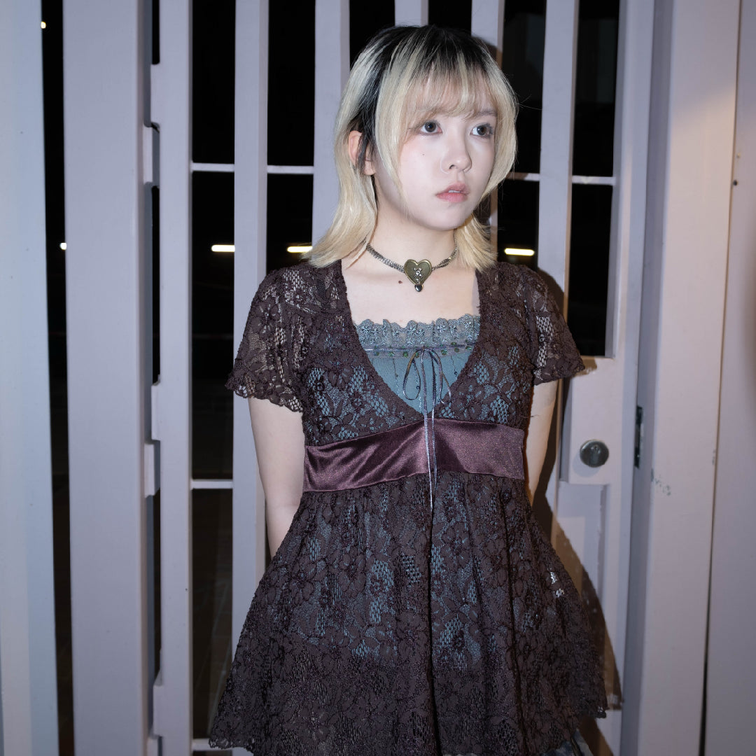 Umber Lacey Top