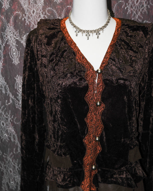 Penny Brown Ruffle Cardigan