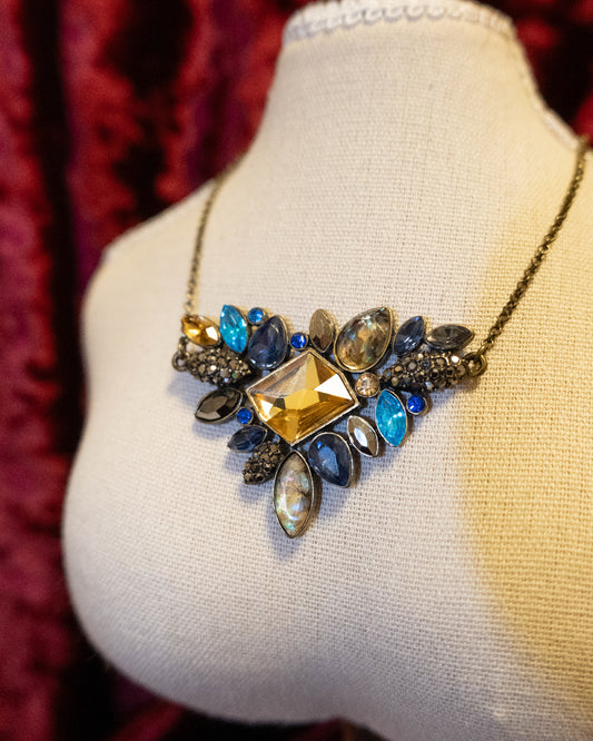 Isabel Sunset Siene Blue Crystal Necklace