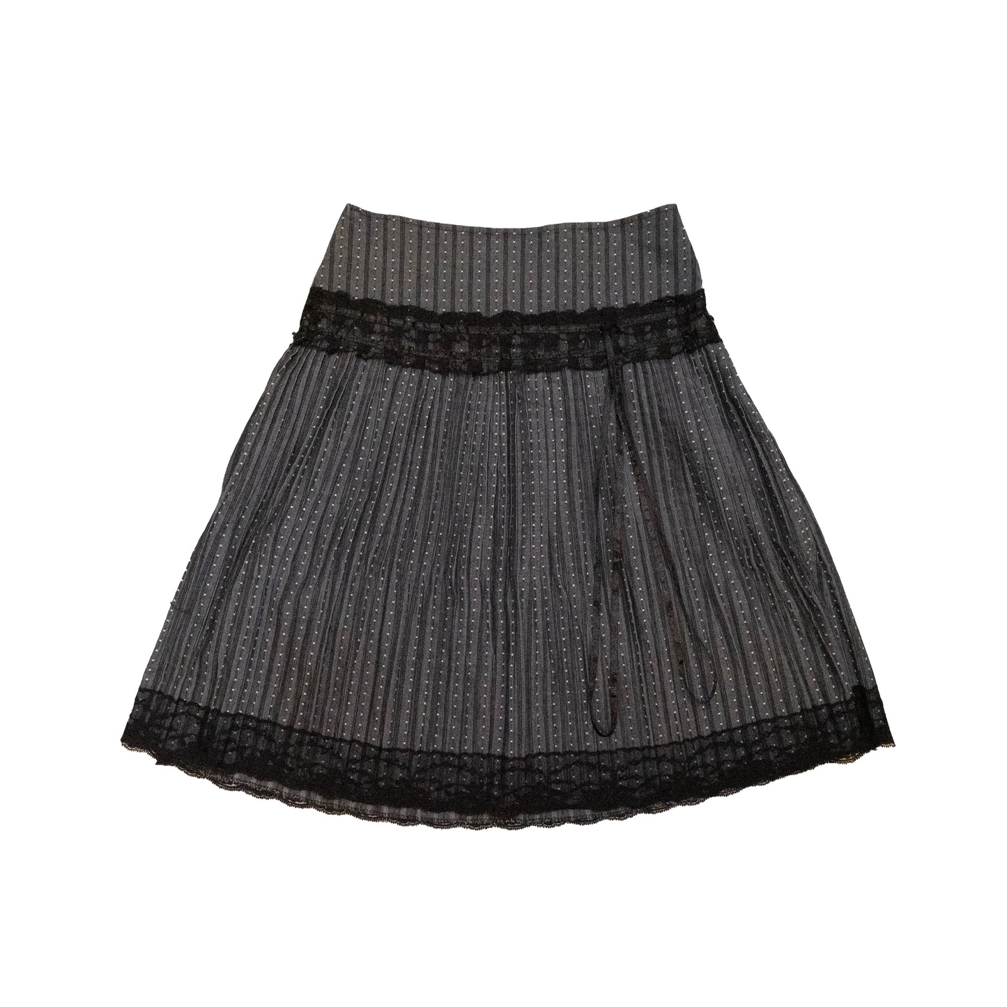 Grey Polka Dots Midi Skirt