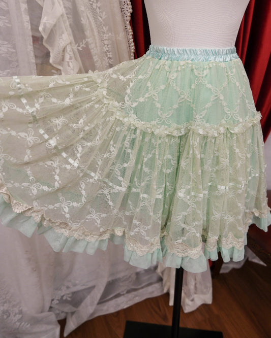 Axes Femme Pastel Mint Lace Skirt