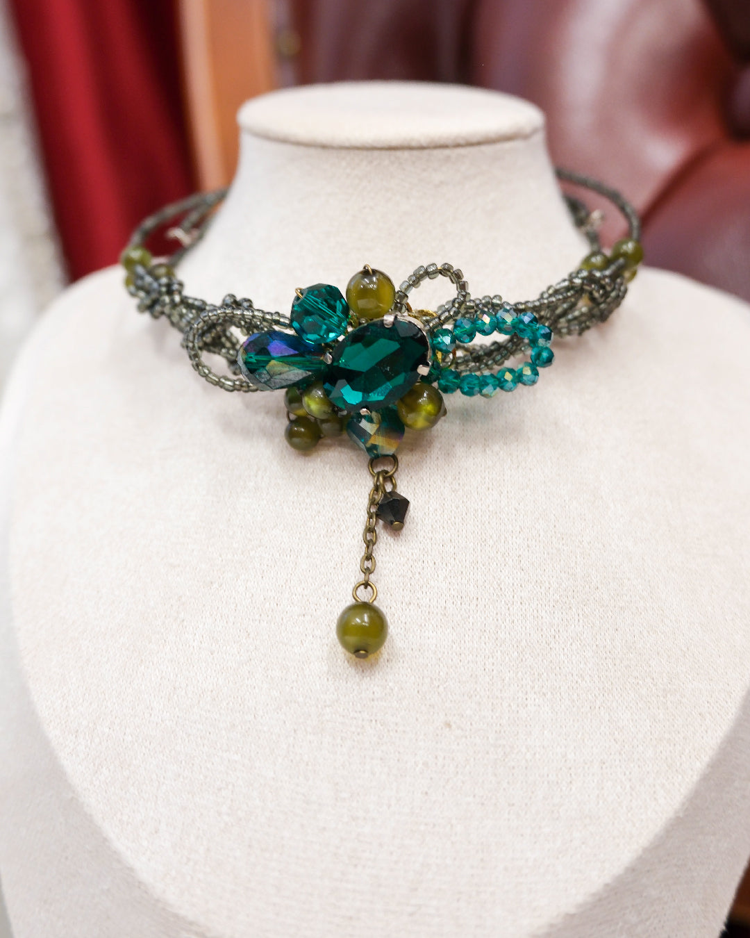 Emerald Beaded Choker