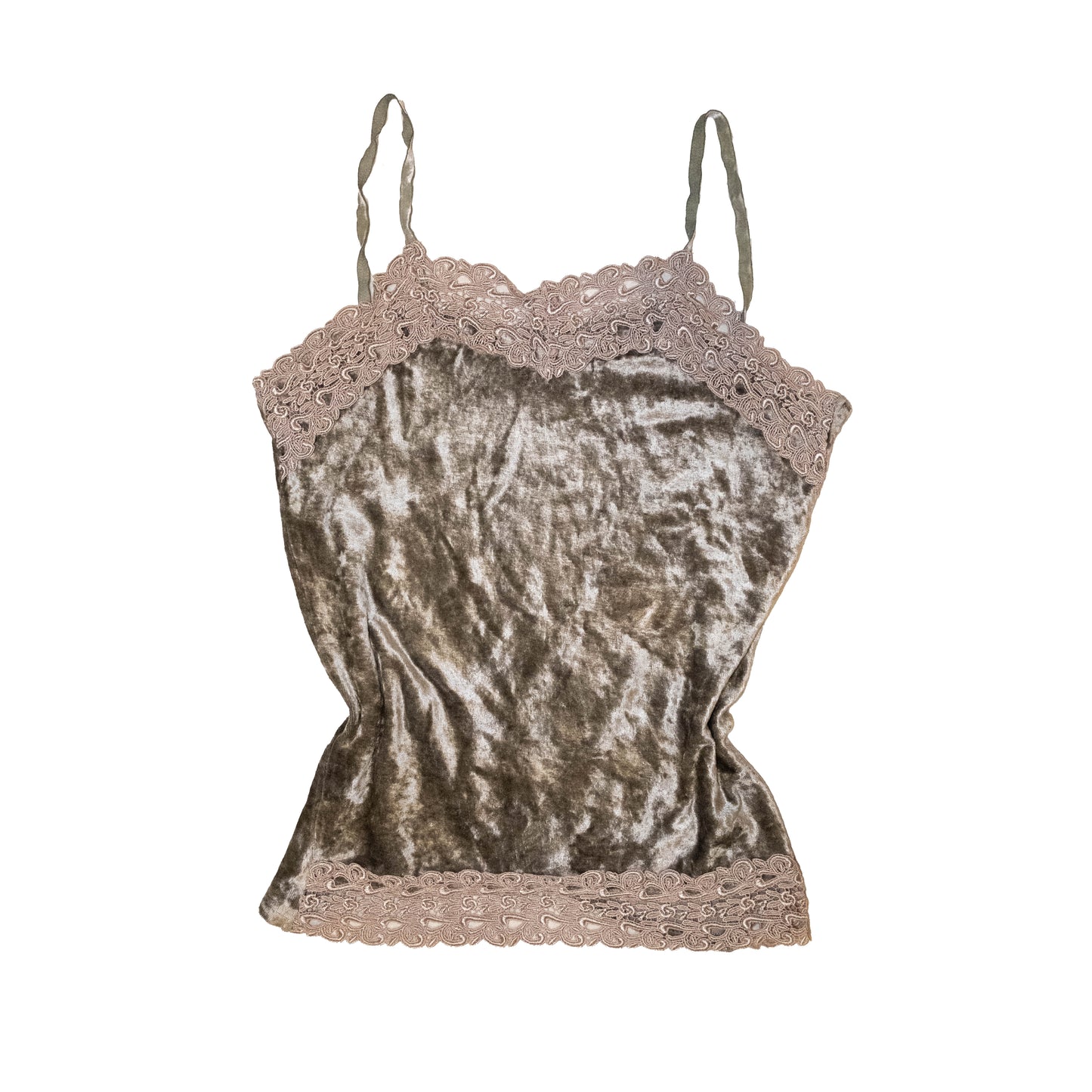 Olive Lace Velvet Cami