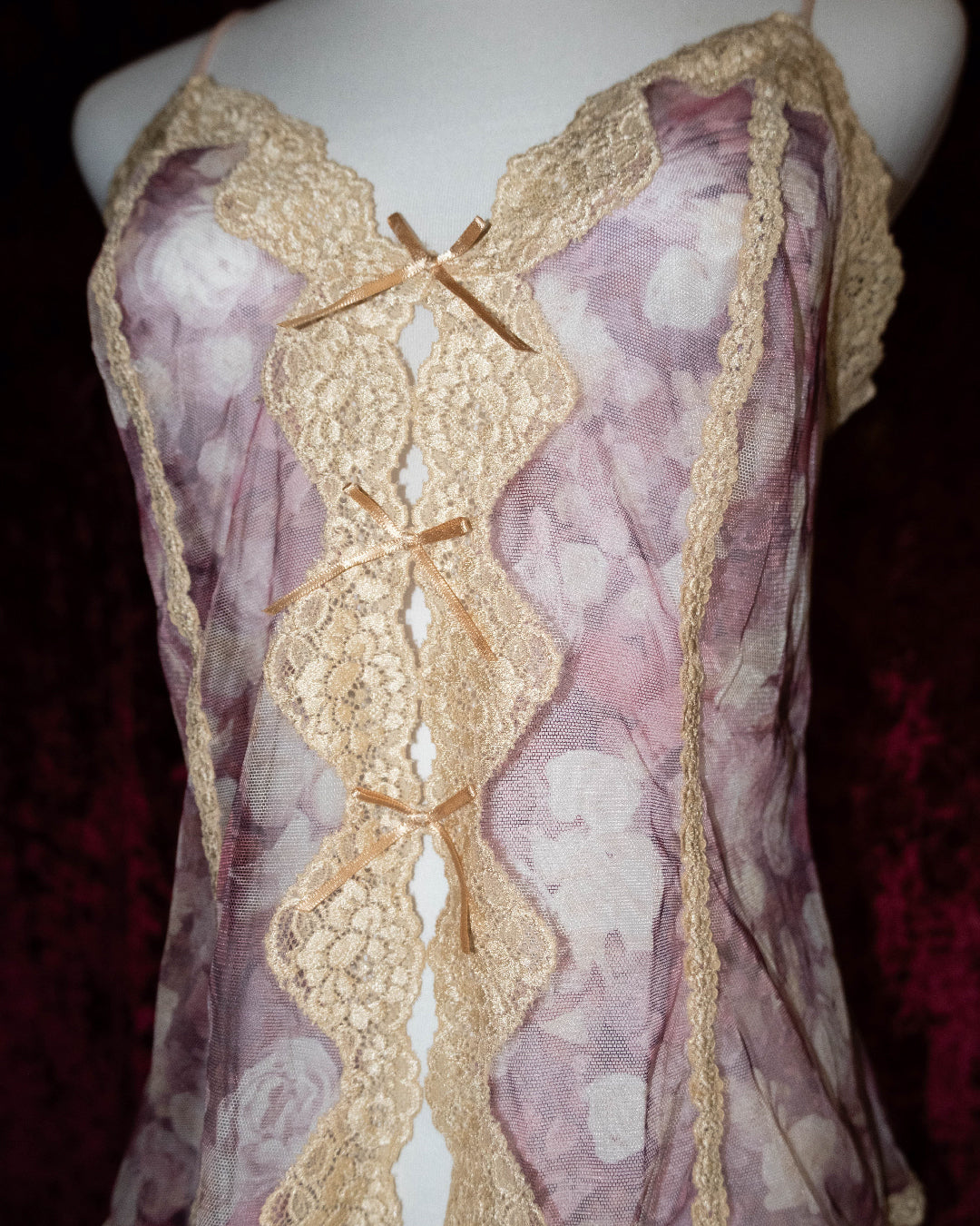 Pink Floral Mesh Cami