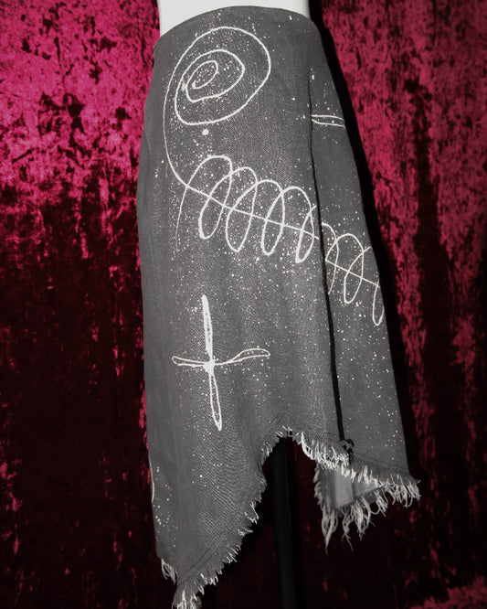 Stardust Cartographer Cosmic Print Midi Skirt