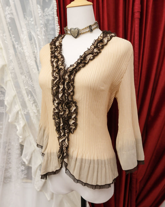 Butter Cream Ruffle Top