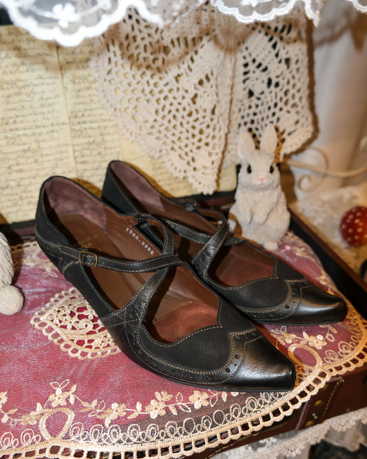 Rabokigoshi Works Cross Strap Point High Heel Shoes
