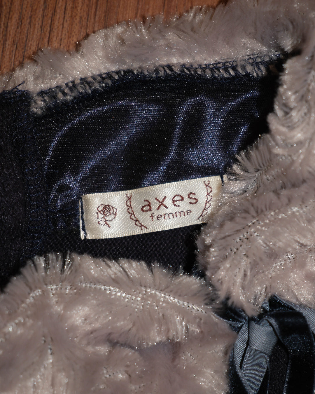 Axes Femme Navy Fur Dress