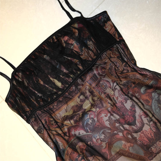 Victoria Art Sheer Cami Dress